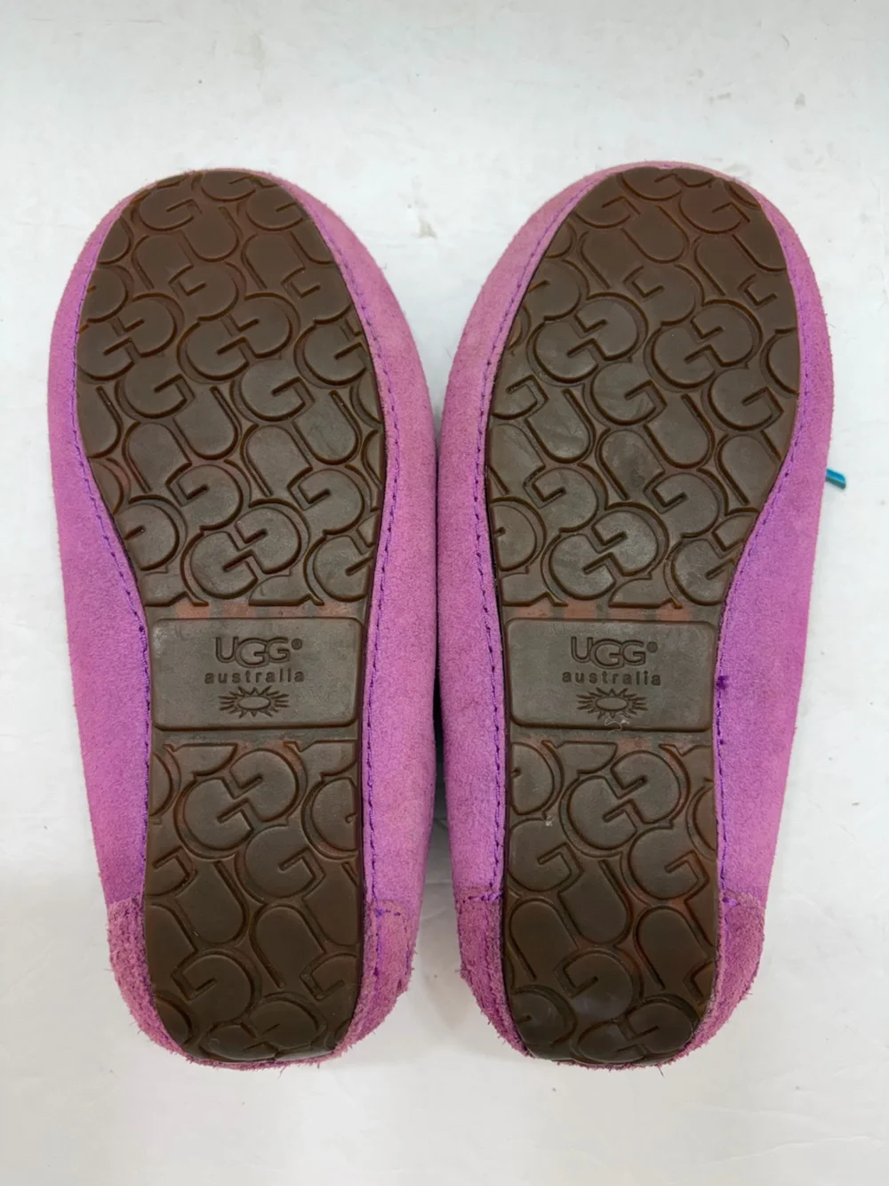 UGG Australia Kids Dakota Suede Slippers Moccasins Purple Teal Sz 13
